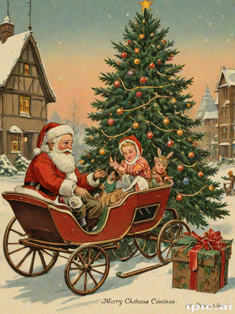 merry christmas vintage images