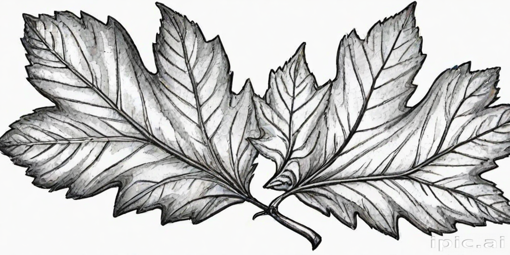black and white clipart leaf