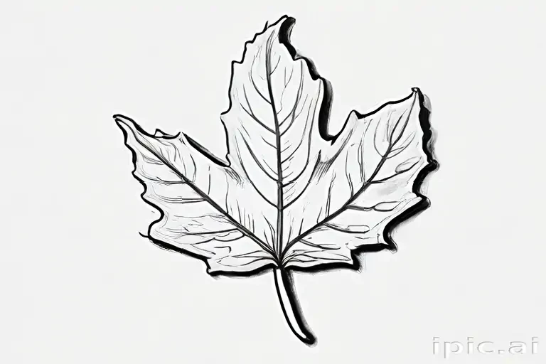 clipart leaf black and white