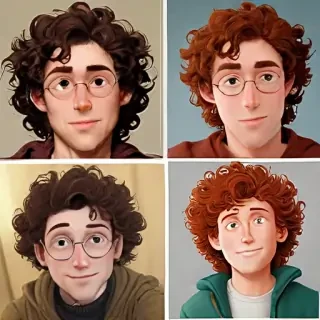 popular male cartoon characters with curly hair