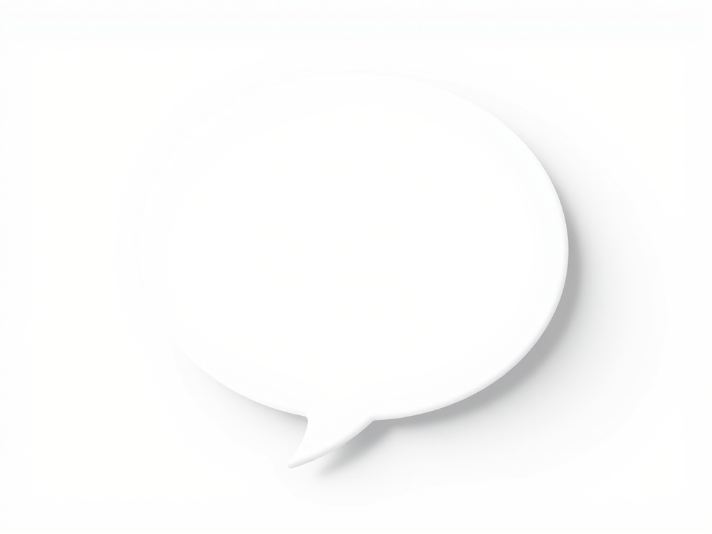 Create a clean and simple vector graphic of a speech bubble with rounded edges using a high-resolution background, camera settings at ISO 100, aperture f/8, 24mm lens, overhead view, in a digital illustration style using a DSLR camera.