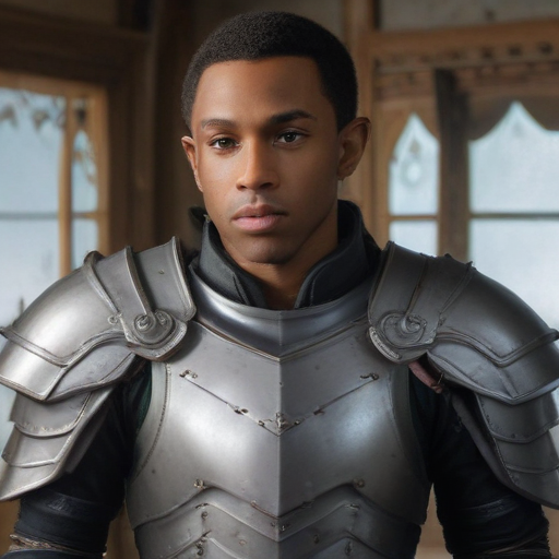 Black Male Elf in armor