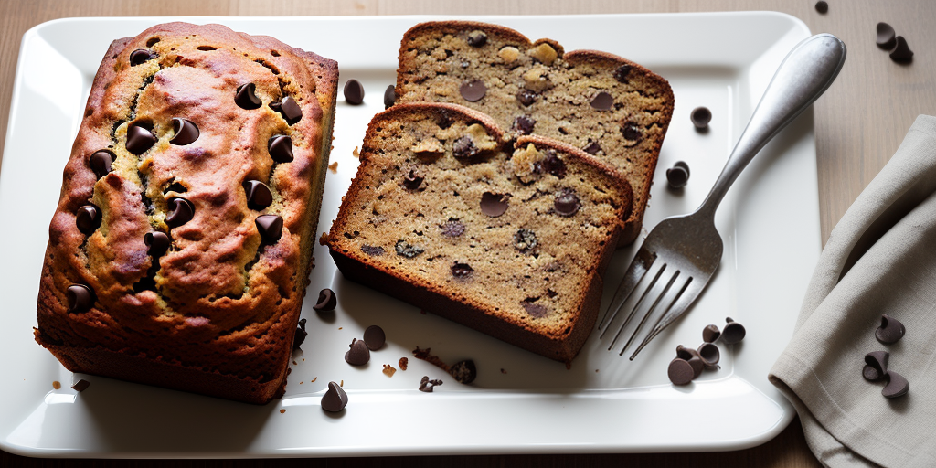 banana bread with chocolate chips and walnuts