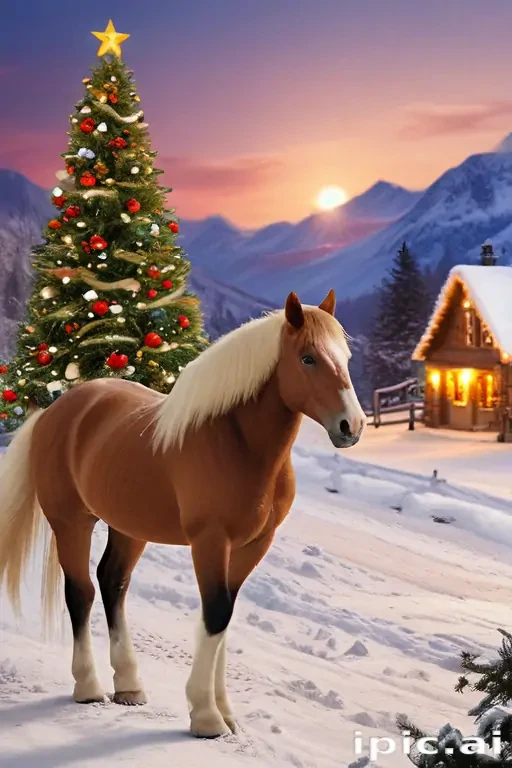 merry christmas images with horses