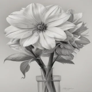 pencil drawing flowers