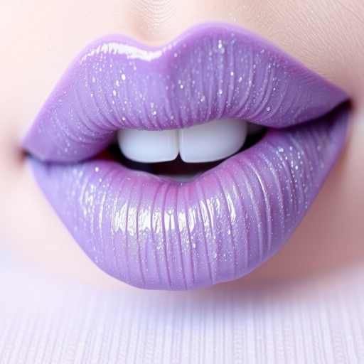 Frosted lavender lipstick "Ethereal Frost" combining a cool-toned purple base with silver shimmer for a unique and eye-catching look