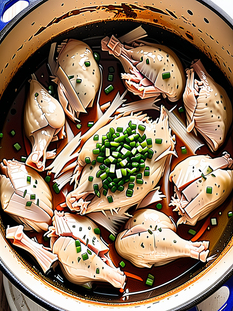shredded chicken in dutch oven