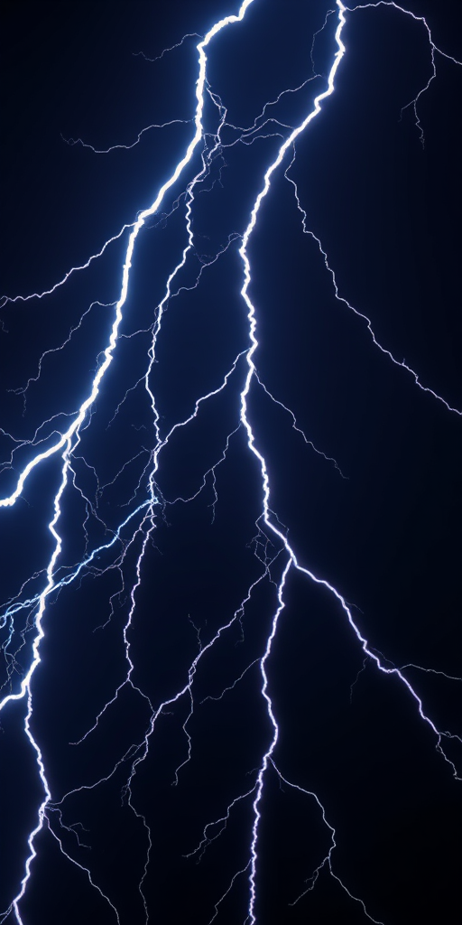 high-resolution lightning bolts on a dark background, sharp focus, ISO 100, aperture f/8, shutter speed 1/200s, DSLR camera, macro view, high dynamic range imaging