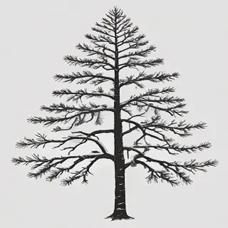 pine tree clip art black and white