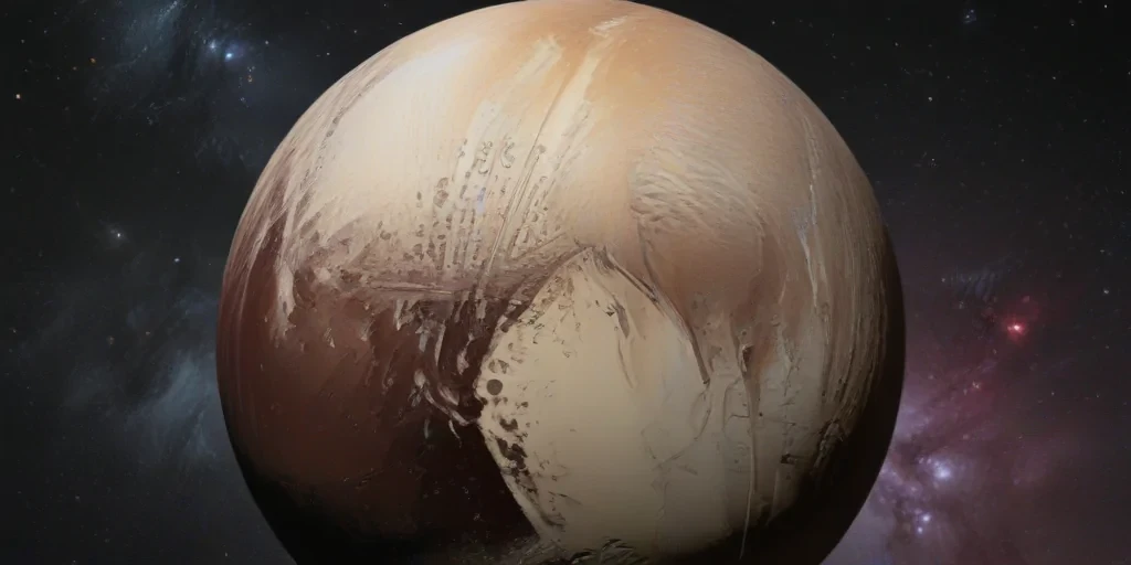 Exploring the Mysterious Surface of Distant Planet Pluto in Space