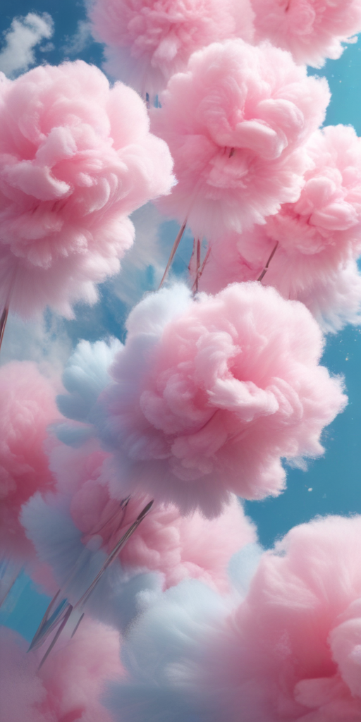 Fluffy Pink Clouds Floating Gently in a Bright Blue Sky
