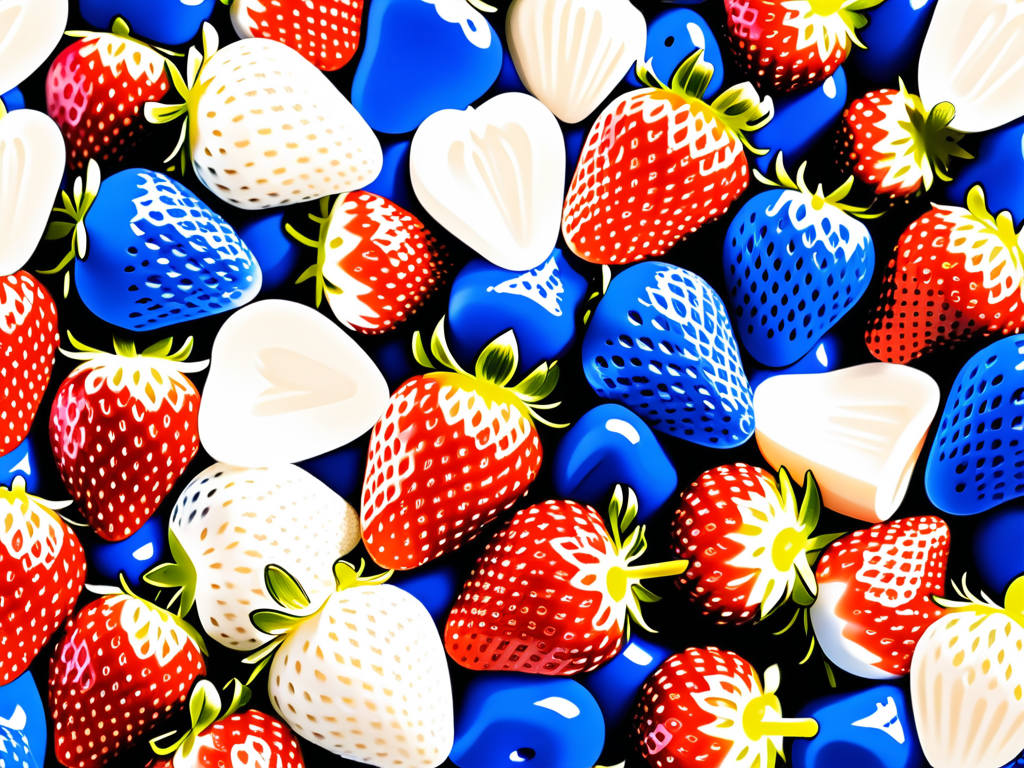 red white and blue strawberries