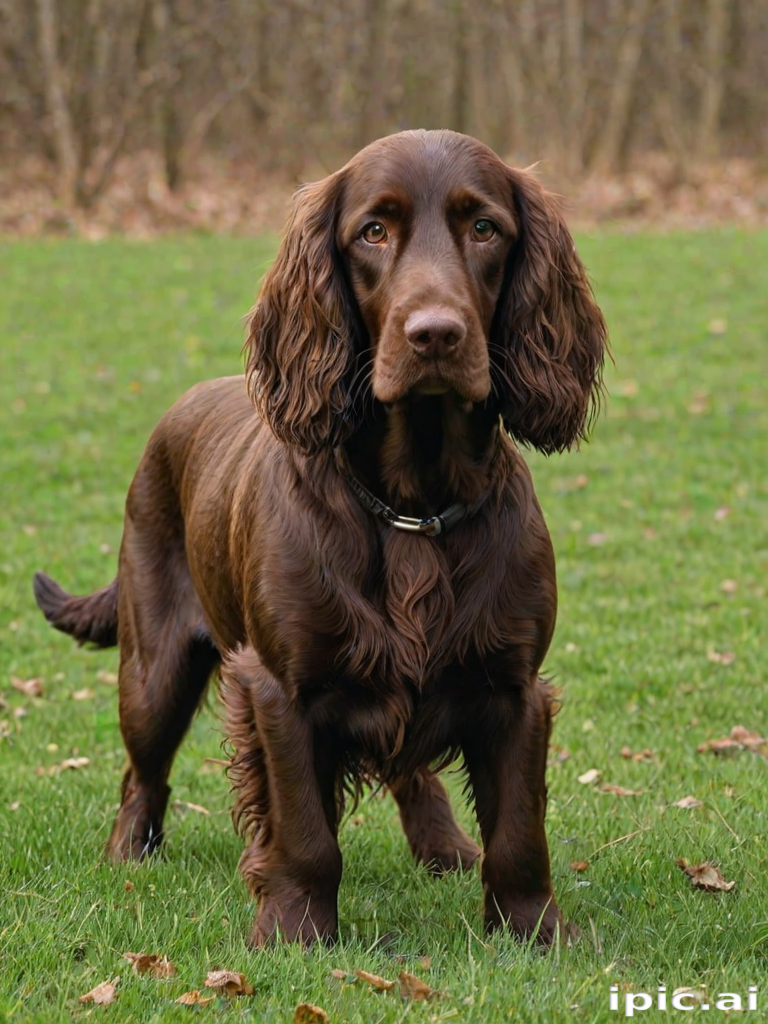 Dog Ruff Brown A Charming Brown Dog Standing Proudly on a Green Grass Field.