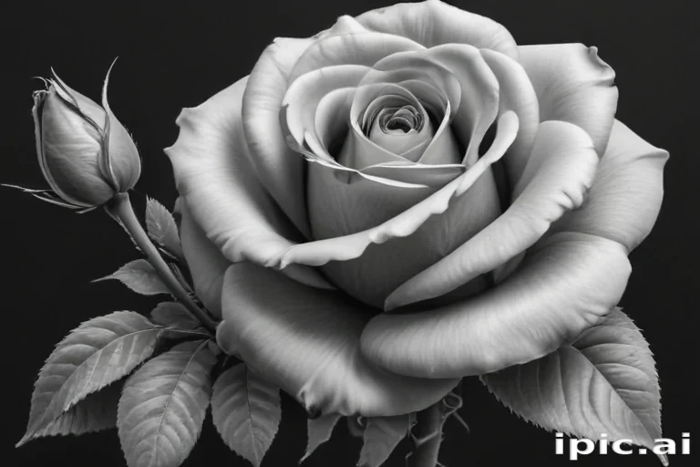 rose clip art black and white