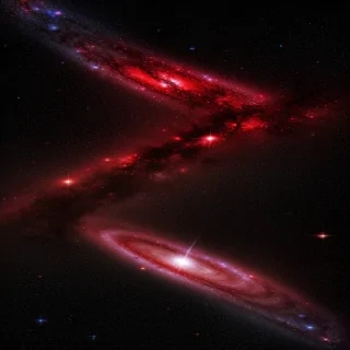 red galaxy background