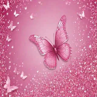glitter pink butterfly wallpaper