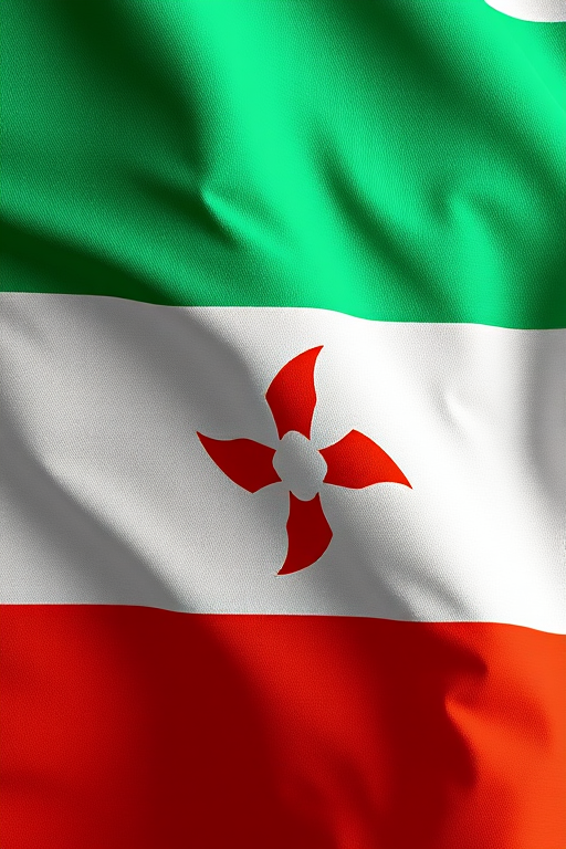 Create a high-resolution image of the Niger flag with detailed textures, using a DSLR camera with a 50mm lens, f/2.8 aperture, ISO 100, shot from a slight angle to enhance depth, and with soft natural lighting for an even exposure.