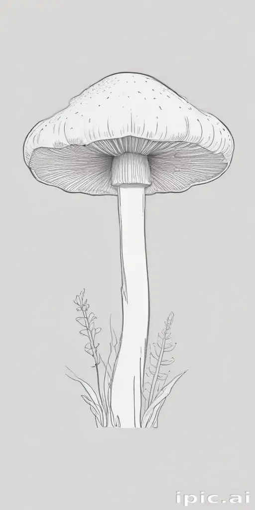 mushroom line art