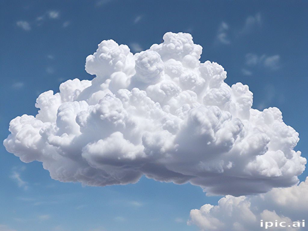 A Fluffy White Cloud Against a Bright Blue Sky on a Sunny Day