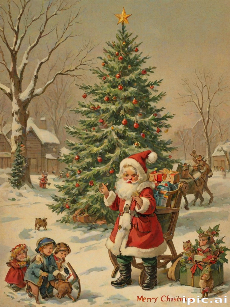 merry christmas vintage images