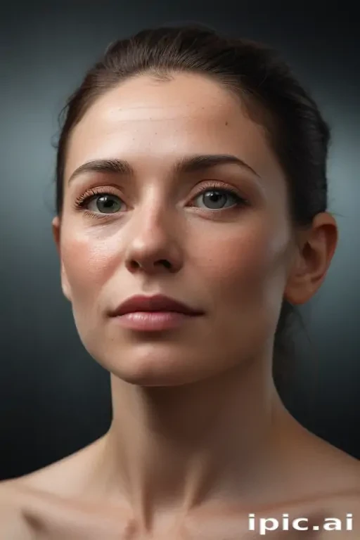 Close-Up Portrait of a Woman with Striking Blue Eyes and Natural Beauty
