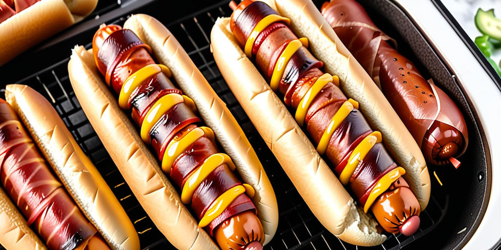 air fryer bacon wrapped hot dogs