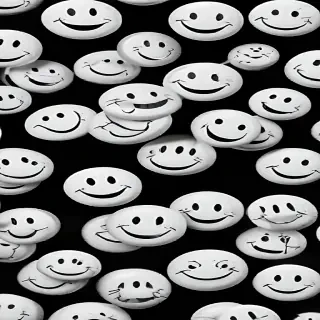white smiley face black background