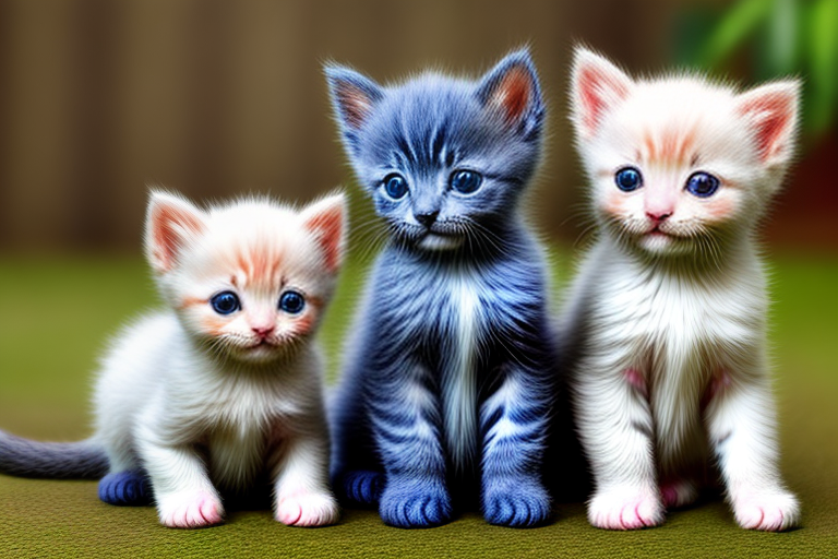 cute colorful kittens.