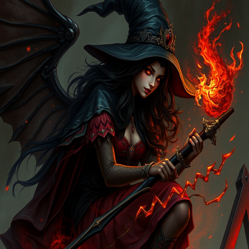 beautiful dark witch fantasy art