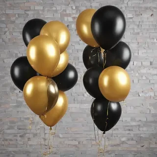 black and gold balloons png