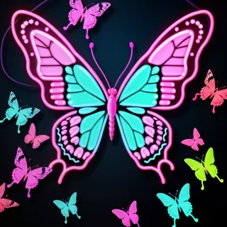 neon butterfly wallpaper