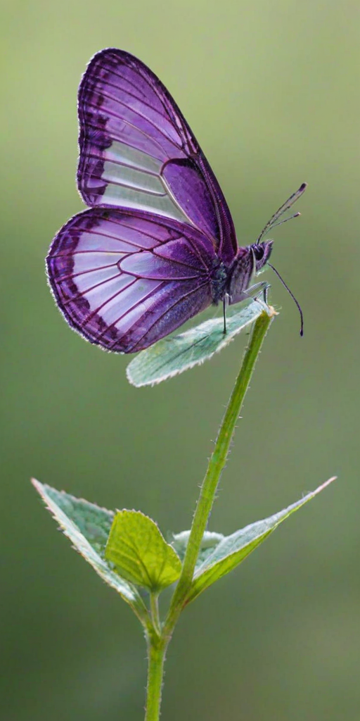 transparent purple butterfly
