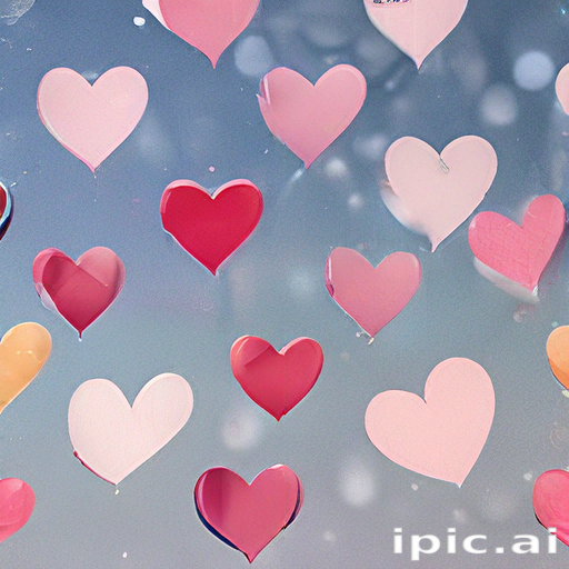 Colorful Hearts Floating Against a Soft Background of Love and Joy