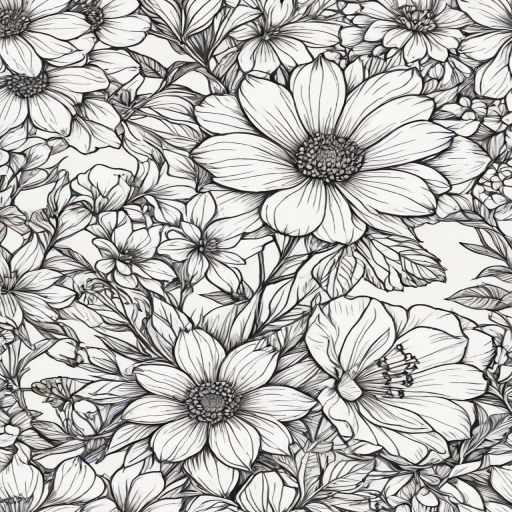 floral line art