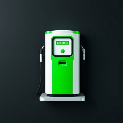 create an electric fuel pump icon with a sleek modern design, vibrant green color, clean lines, high resolution, camera settings: ISO 100, aperture f/8, shutter speed 1/200s, camera view: front view, camera style: flat lay, camera type: DSLR