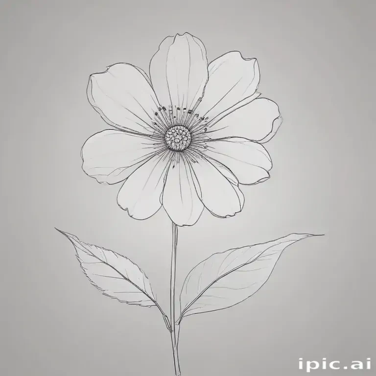 simple flower line art