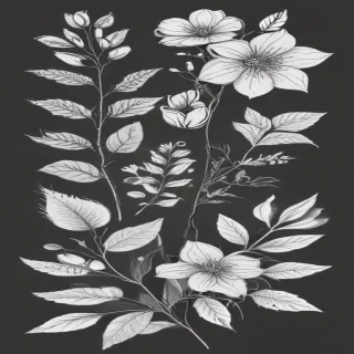 floral line art
