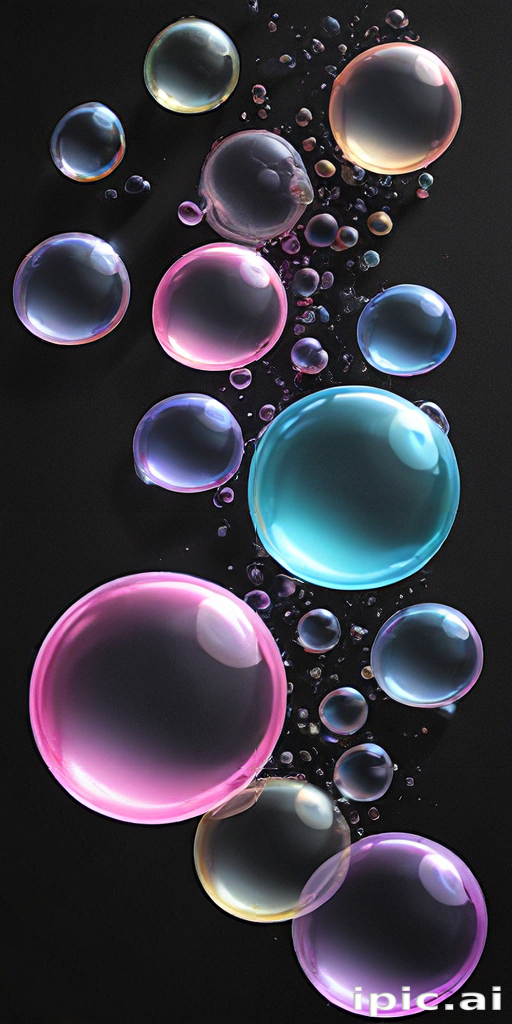 Colorful Bubbles Floating Gracefully Against a Dark Background with ...