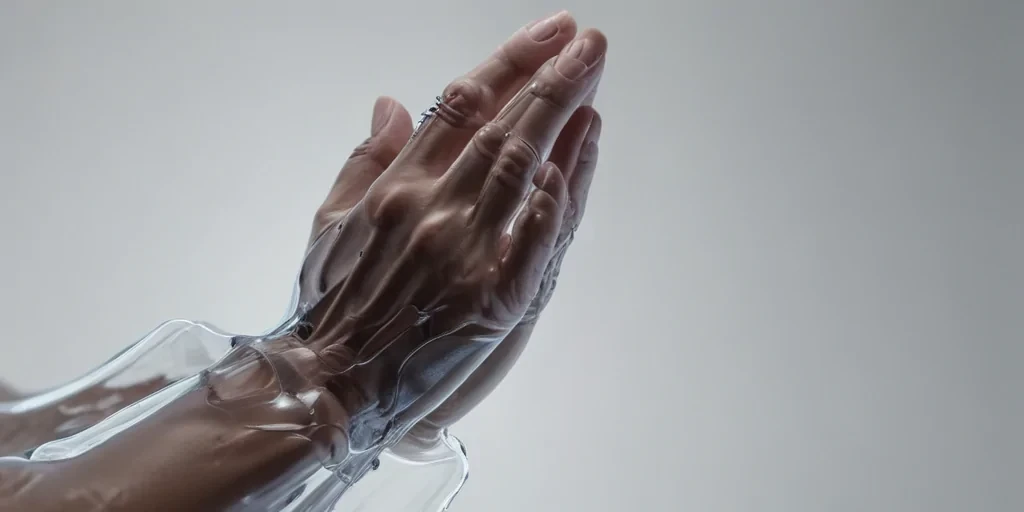transparent praying hands