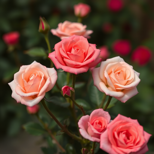 roses in background