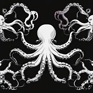 octopus clipart black and white