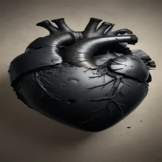 broken black heart