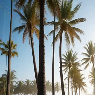 transparent palm trees