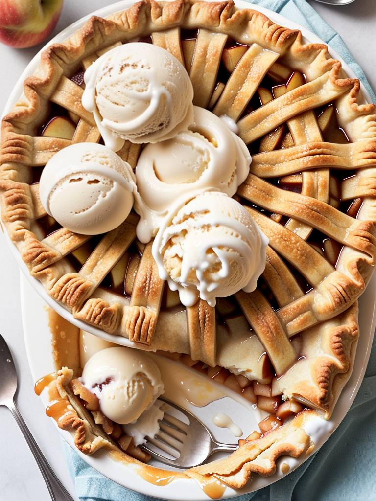 apple pie with ice cream