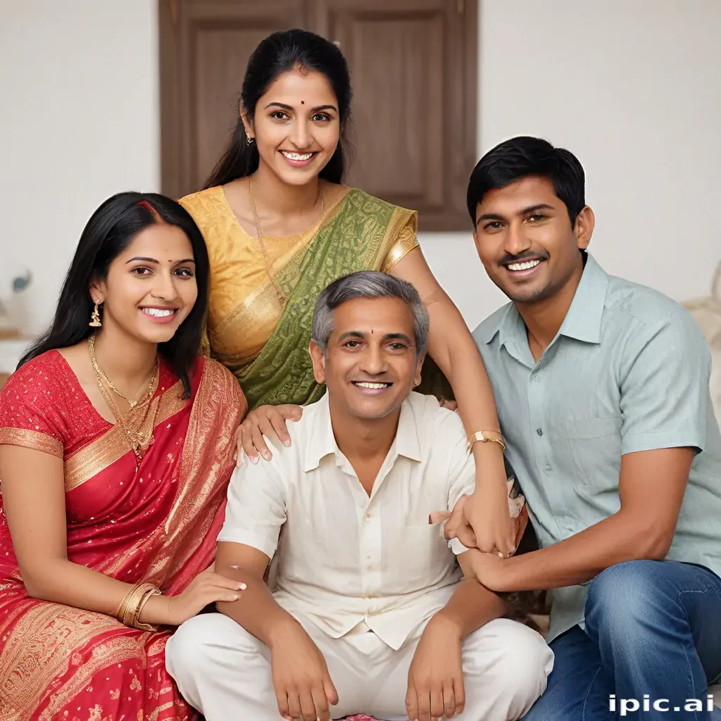 happy indian family