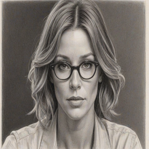 Fetching Poppy Montgomery, pencil sketch, portrait of Ravishing woman 1924s in glasses, hair style beatnik, outline, clear lines, fine lines, 8k