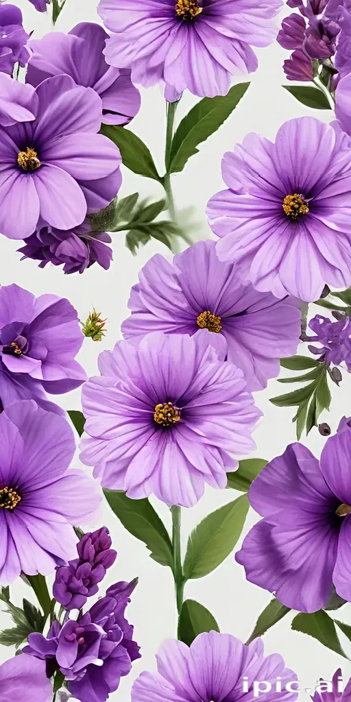 purple flowers transparent background