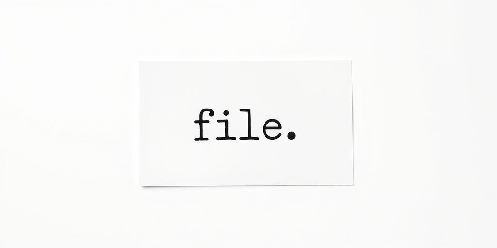 Create a high-resolution image of a blank paper with the word "file" prominently displayed in the center, taken with a Canon EOS 5D Mark IV at f/8, ISO 100, shutter speed 1/125s, using a shallow depth of field and a clean white background to enhance clarity.