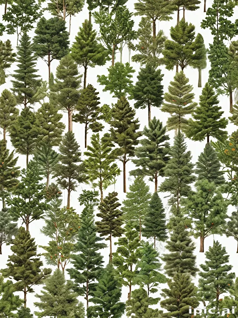 trees no background