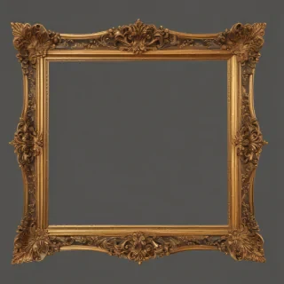 rectangle golden frame png